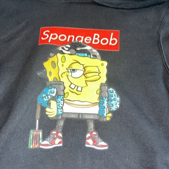 Spongebob Squarepants Logo Pullover Hoodie size small - Picture 4 of 9
